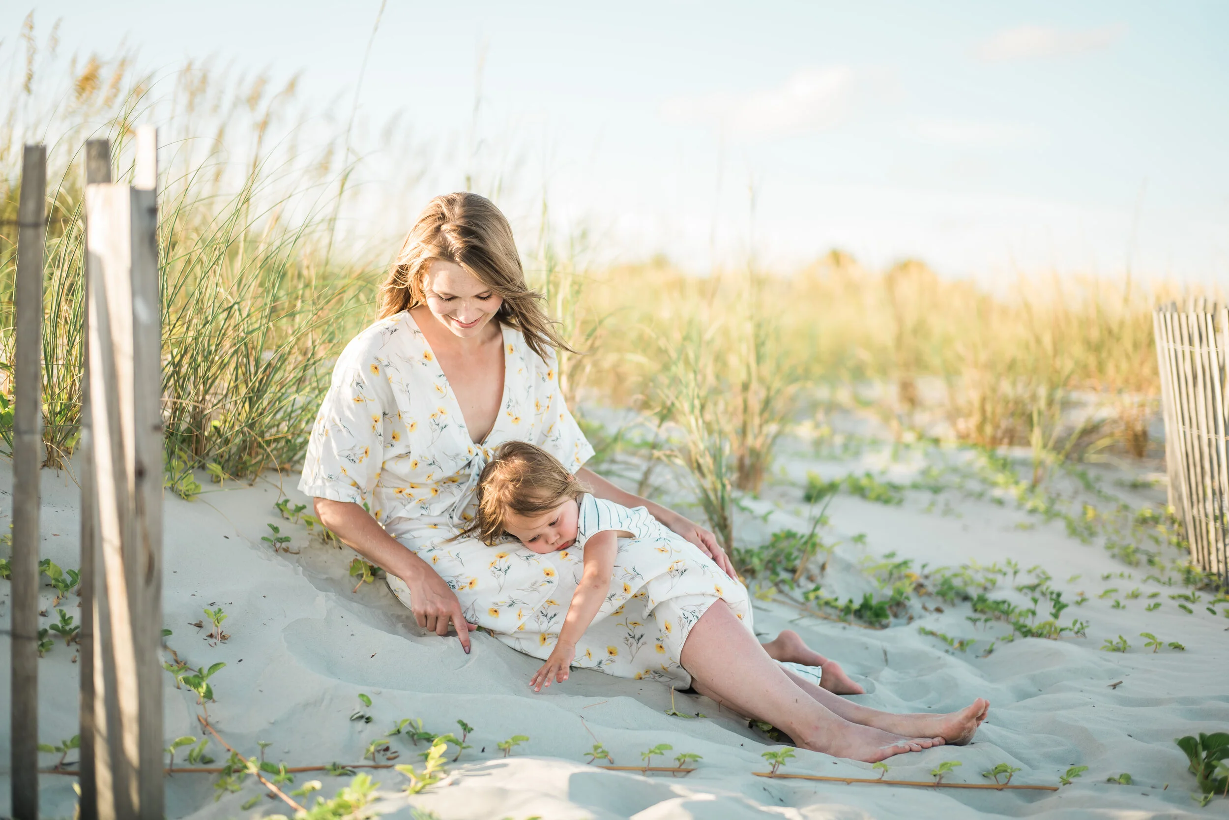 Large family portrait on the sand