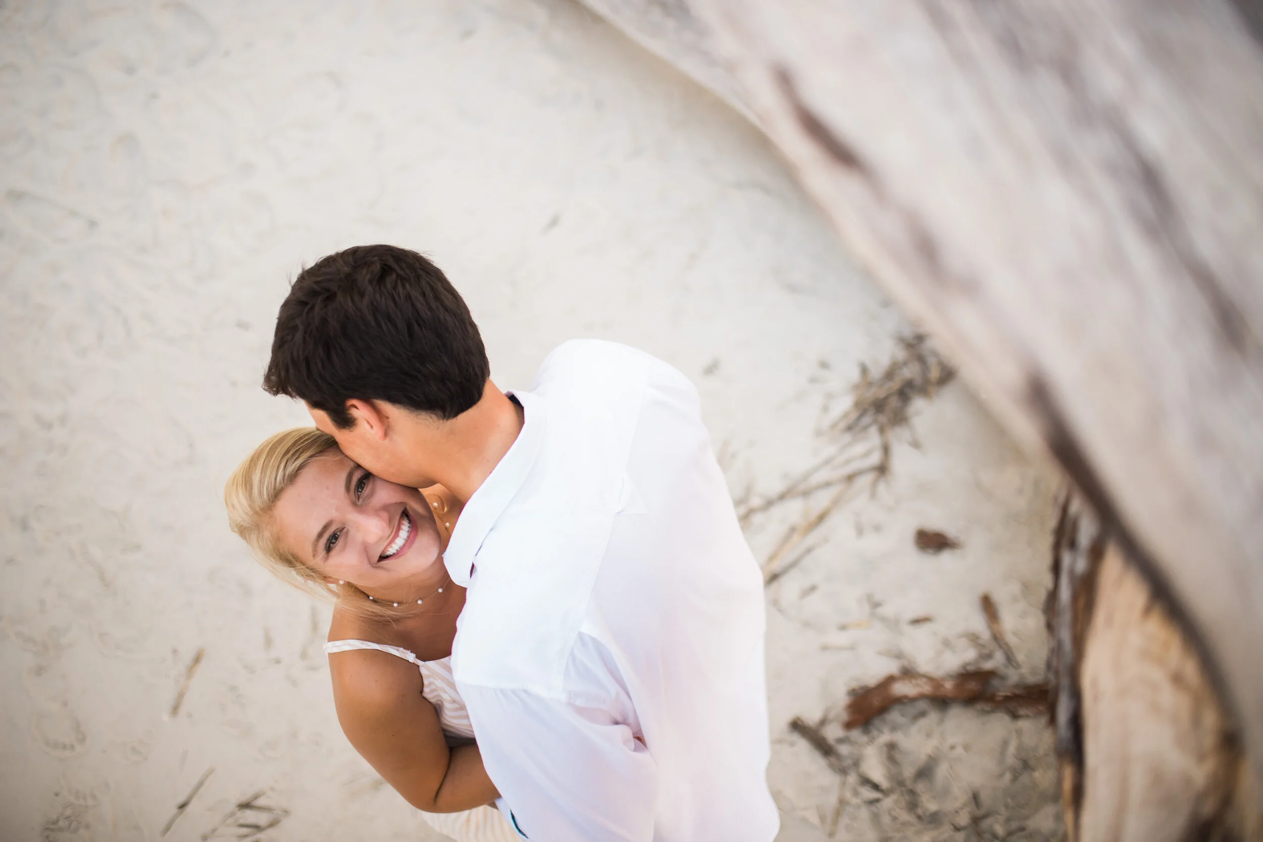 Engaged couple walking together